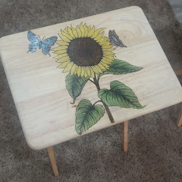 Wood tv tray stands - Picture 1 of 4